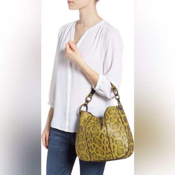 Bottega Veneta Small Dahlia Loop Anaconda Shoulder Bag Green - Picture 13 of 16